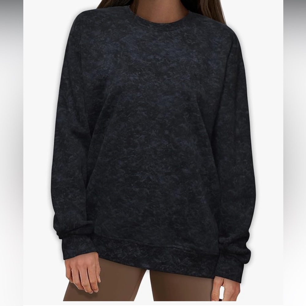 ADIAOA Oversized Sweatshirt Women’s 2XL Black Sweater pullover crew loose tops